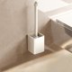thumbnail image 1 of Toilet Bowl Brush Aluminum Alloy Long Handle | Modern Bathroom Cleaner with Sturdy Bristles | Compact Design Suction Cup Mount | Beige or Gray | 14.96in | 1 Piece Set, 1 of 8
