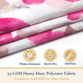 thumbnail image 3 of ComfiTime Rideau de Douche - Rideau de Salle de Bain en Tissu Robuste et Résistant à la Moisissure, Imperméable, Lavable à la Machine, Ourlet Lesté, Motif Floral Rose Petal, 72 Pouces L x 72” H,Pink, 3 of 12