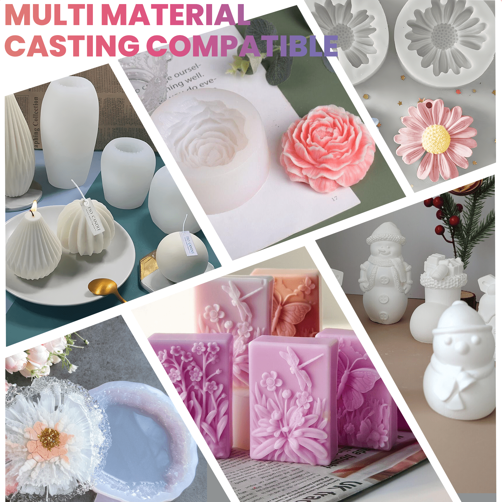 Panda Resin 34 oz Silicone Mold Making Kit, Translucent Fast Cure Liquid Rubber for Resin Soap Candle Molds