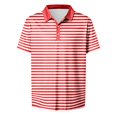 thumbnail image 4 of Striped Polo Shirts for Men Short Sleeve Collar Summer, Men's POLO Shirt Pinstripe, Red xl, 4 of 5
