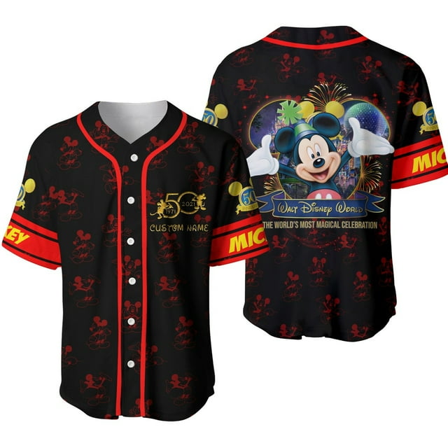 Maillot de Baseball 3D Mickey Mouse Disney 50e Anniversaire, Mode Décontractée