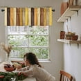 thumbnail image 6 of Hokiten Rod Pocket Curtain Valance, Farmhouse Yellow Brown Farmhouse Window Valance for Living Room, Bedroom, Kitchen Retro Vintage Wood 60"W x 18"L, 6 of 8