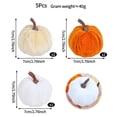 thumbnail image 3 of 5 Pcs Velvet Fake Pumpkins Fall Decor,Faux Small Pumpkin,Small Decorative Fabric Rustic Pumpkins,Fall Artificial Velvet Pumpkins,Small Realistic Vegetable Ornament,Halloween Decorations,Beige&Orange, 3 of 6