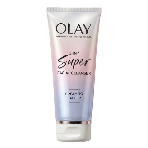 Olay Super Facial Cleanser – Advanced Deep Clean & Hydrating Formula for All Skin Types, Gently Removes Impurities and Makeup, Enhances Moisture Balance, Promotes Radiant and Smooth Skin, 6.7 oz