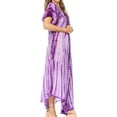 thumbnail image 4 of Sakkas Melika Tie Dye Caftan Dress - Purple - One Size, 4 of 5