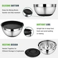 thumbnail image 6 of Zmleve Stainless Steel Mixing Bowls - Durable metal mixing bowls for the kitchen, 6 different sizes (with black lids), 6 of 8