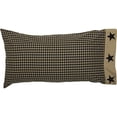 thumbnail image 2 of VHC Brands, Black Check Star, Cotton, 21x40, King Pillow Case, Set of 2, Black, 2 of 3