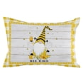 thumbnail image 7 of Farm Cute Gnome with Honey Bees Outdoor Pillow Covers Set of 2,Decorative Waterproof Throw Pillow Case,Yellow Grid and Rustic Wood Grain Cotton Linen Soft Cozy Cushion Pillowcases, 7 of 7