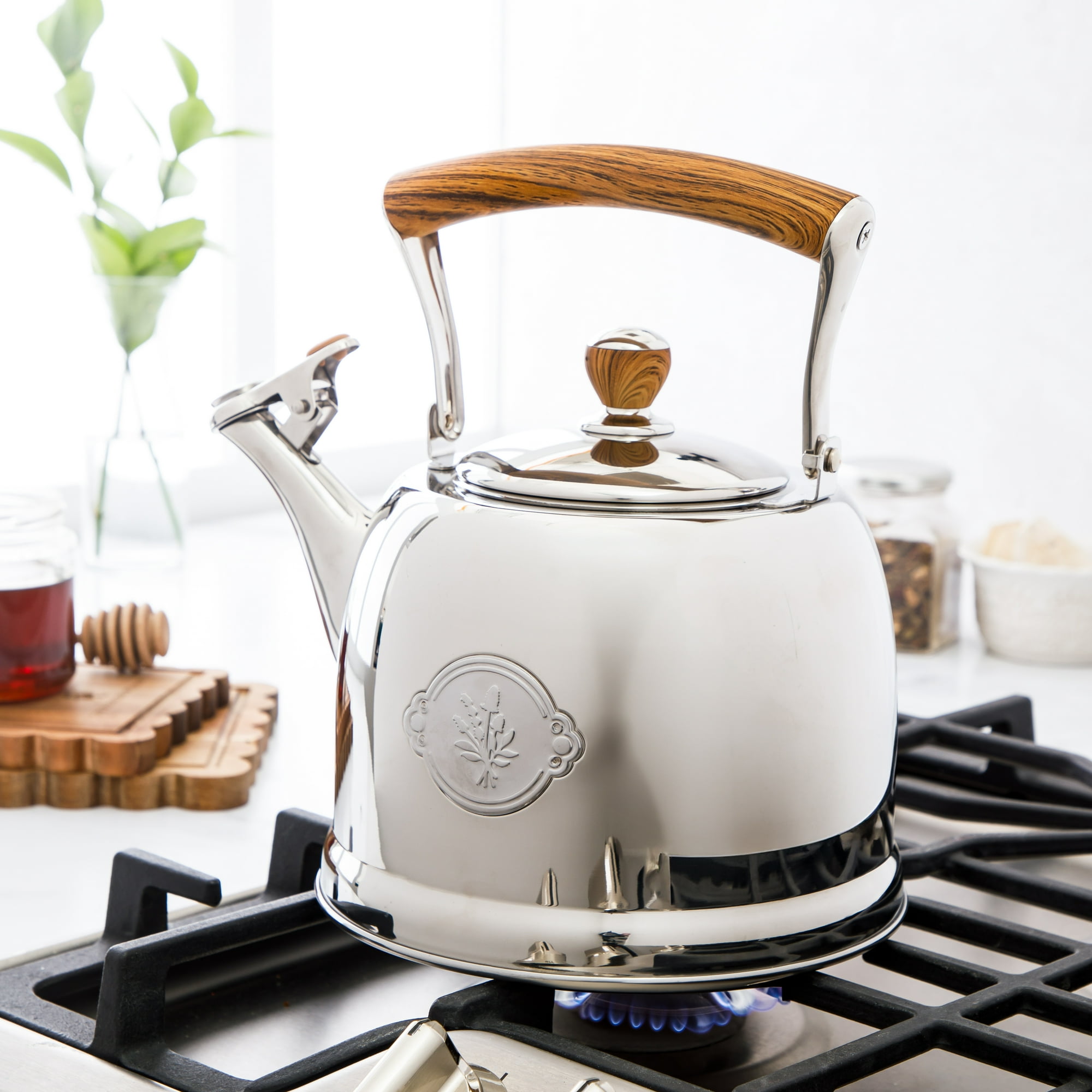 The Pioneer Woman 1.8-Quart Stainless Steel Stovetop Tea Kettle Pot
