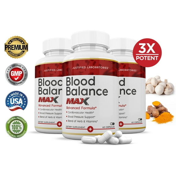 (3 Pack) Blood Red Advanced Max Formula Supplement 180 Capsules