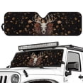 thumbnail image 2 of Yuyamidu Deer Windshield Sun Shade Maple Leaves Sun Visor Heat Shield for 2018-2025 Jeep Wrangler JL & 2/4 Door 4XE & 2020-2025 Jeep Gladiator JT Thicken 3-Layer Keep Vehicle Cool, 2 of 7