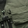 thumbnail image 6 of hopeusnice Men's Outdoor Travel Photographer Vest Multi-Pockets Quick Dry Breathable Mesh Fishing Hiking Waistcoat Vest Coat Green M, 6 of 7