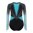 thumbnail image 2 of Hansber Teen Girls Figure Skating Jumpsuit One Piece Dance Leotard Rhythmic Dancing Outfit Gymnastics Unitard Light Blue 6, 2 of 6