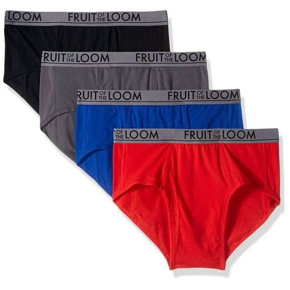 Fruit of the Loom Men's 4pk Ultra Flex Brief Large 36-38, Assorted
