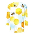 thumbnail image 5 of CYMMPU Loose Fit Tunic Tops Boho Blouses for Women Dressy Casual 3/4 Sleeve Bee Pattern Summer Trendy Shirts Round Neck Spring Tops Lightweight Basic Tees Multicolor L, 5 of 5