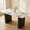 55" Black, variant on 51-inch Rectangular Dining Table for Restaurant, Tempered Glass Top with Marble Pattern & Golden Metal Legs for Living Room and Home Offices (Table Only)