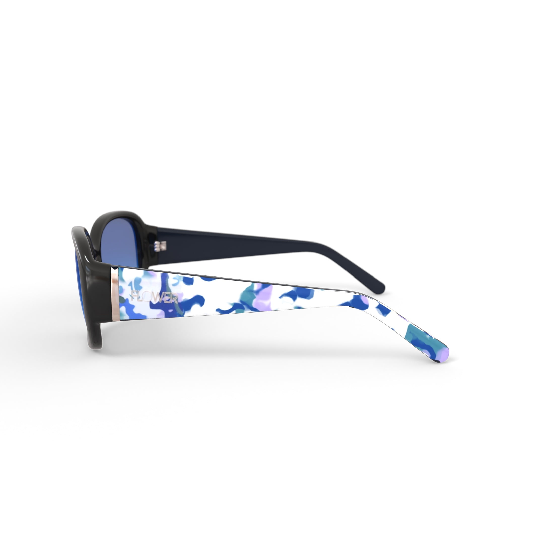 FLOWER Women's Fashion Sunglasses, Edie FLR1006, Black, 57-17-135 with Case
