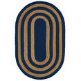 thumbnail image 2 of 2.3x4 Ft Oval Navy Blue & Natural Jute Area Rug, Hand-Woven, Reversible, Farmhouse Boho Style, Durable & Pet-Friendly Rug for Living Room, Dining Room, and Bedroom, 2 of 5