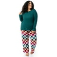 thumbnail image 6 of Fruit of the Loom Women's Beyond Soft Long Sleeve Top & Fleece Bottom Pajama Set, Sizes S-4X, 6 of 8