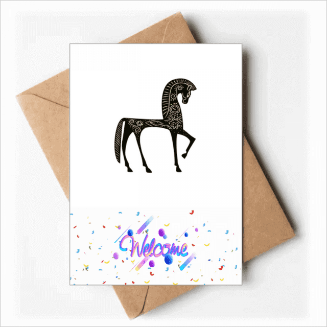 Château Rêve Princesse Style Cheval Bleu Jaune Bienvenue Retour Cartes de Voeux Enveloppes Vierges