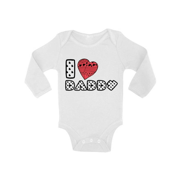 Awkward Styles Best Dad Ever Baby Bodysuit I Love Daddy Long Sleeve Baby Bodysuit Lovely Red Heart One Piece Babies Clothes I Love Daddy Baby Girl Clothing I Love Daddy Baby Boy
