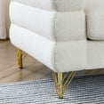 thumbnail image 3 of YYAo 60" Sectional Couches with Oversized 2 Seater and 2 Pillows, Comfortable Sofa with Deep Seating for Living Room, Bedroom, Office, White Teddy, 3 of 7