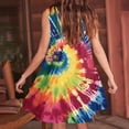 thumbnail image 5 of Viikei Womens Summer Dresses,Summer Dresses for Juniors,Women's Tie Printed Casual Loose Pleated Sleeveless V-neck Dress with Pockets Multicolor L, 5 of 6