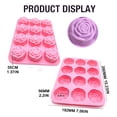 thumbnail image 3 of 3D Flower Lollipop Mold and Sticks Mold Rose Silicone Lolly Pop Tray 12 Holes Rose Shaped Silicone Candy Molds, Cake Pop, Sucker and Chocolate Making for Hard Candy Chocolate Gummy Jello Sucker, 3 of 6