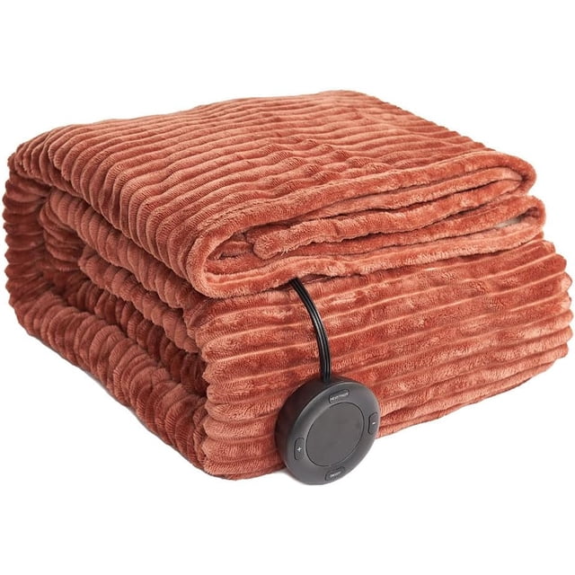 TEMOGU-Heated Blanket Twin Size 62"x84",ETL Certification-6 Heating Levels Electric Blanket&1-10 Hour Auto Off,Machine Washable Heating Blanket(RED)