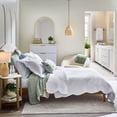 thumbnail image 6 of Better Homes & Gardens Paisley Medallion Cotton Quilt, King, White, Scalloped Bedding, 6 of 8