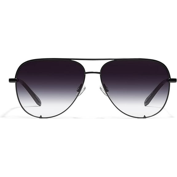 Quay High Key Aviator Sunglasses Extra Large, Black/Fade