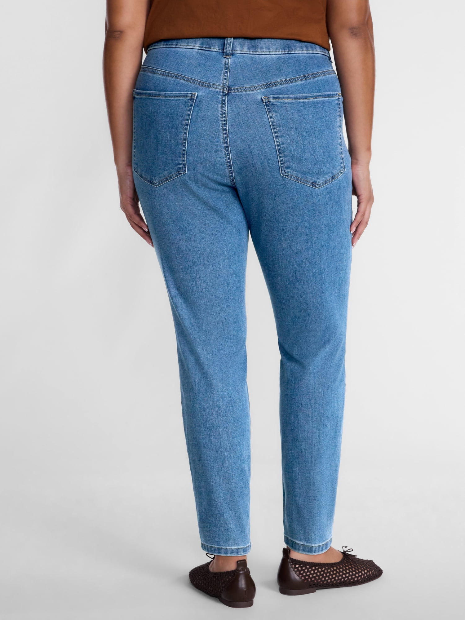 Terra & Sky Women's Plus Signature Mid Rise Pull On Skinny Jeggings, Sizes 0X-5X