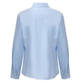 thumbnail image 4 of Camisas con botones para mujer, blusas clásicas de manga larga, blusas cómodas para el trabajo, negocios, informales y elegantes, azules, 4 of 8