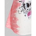 thumbnail image 4 of Más el tamaño del cráneo de Halloween Imprimir Tie Dye Tee de manga larga Rosegal Mangas largas de talla grande, 4 of 5