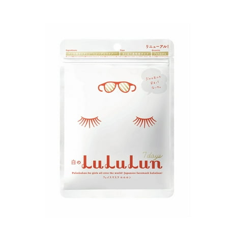 Lululun Face Mask, Brightening White Collection, 7 (Best Face Powder For Combination Skin)