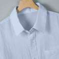thumbnail image 4 of Deals YLSDY Men Pleated Loose Button Down Shirts, Summer Short Sleeve Lapel Casual Tees Fashion Beach Vacation Tops with Pockets Light Blue XL, 4 of 9