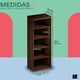 thumbnail image 3 of Librero con 5 repisas para libros revistas y decoración de madera altura 175 cm, 3 of 7
