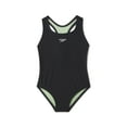 thumbnail image 1 of Speedo Girls Solid Racerback One Piece Thick Strap Swimsuit - Anthracite, Size: 4, 1 of 2