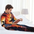 thumbnail image 6 of Sikiie Sunset Surfing Silhouette Mens Pajama Set, Soft Warm Long Sleeve Sleepwear, Cozy Button-Down Pjs for Men-XX-Large, 6 of 7