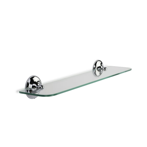 Croydex Flexi-Fix™ Grosvenor Glass Bathroom Shelf with Chrome Finish 3.1 x 23.2 x4.9inch