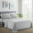 thumbnail image 1 of Marina Decoration Ultra Soft Silky Deep Pocket Solid Rayon from Bamboo Bedding All Season Sheet Set, Silver Color, 1 of 7