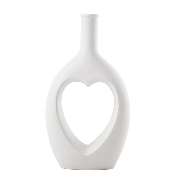 Florero de cerámica s Arreglo floral Estatuilla Centro de mesa blanco 17x295x8cm Zulema Maceta de cerámica