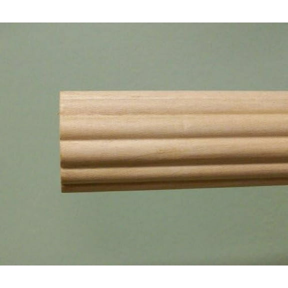 1-3/8 inch Wood Fluted Drapery Rod, Unfinished - 4' Long
