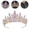 thumbnail image 3 of Miangastore Golden Rhinestone Tiara for Bridal Decoration with Zinc Alloy Material and Stunning Design 6.5 Inches, 3 of 8