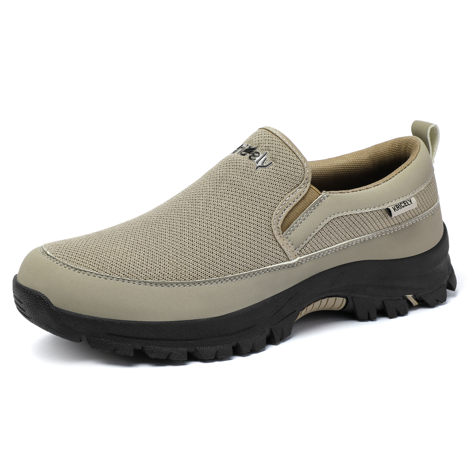 Kricely Mens Loafer Slip On Walking Sneakers Outdoor Mesh Casual