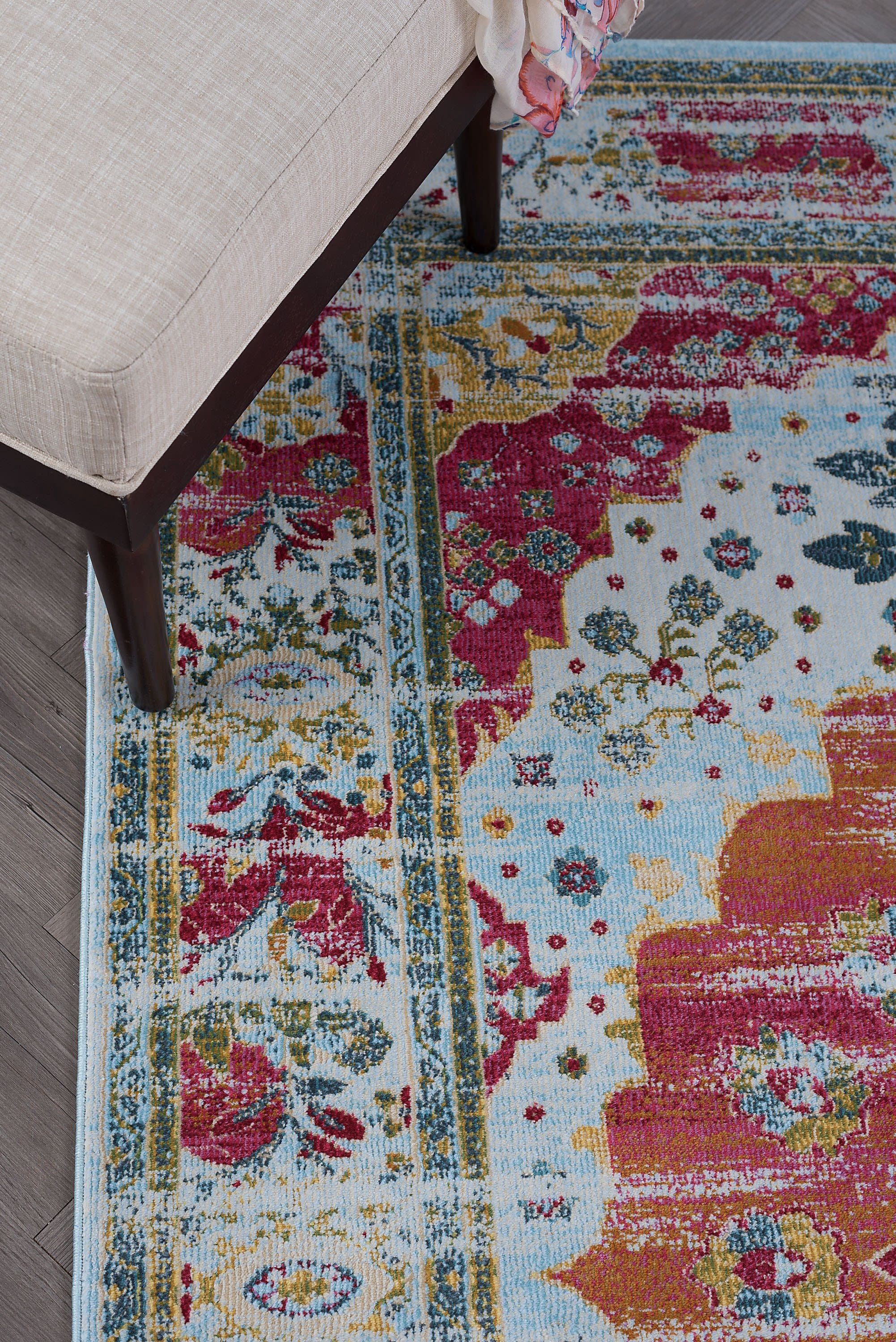 Transitional 5x8 Area Rug (5'3'' x 7'3'') Oriental Multi-Color Living Room Easy to Clean