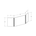 thumbnail image 2 of Small 46" wide x 18" high Clear Acrylic Tri Fold PLEXIGLASS Protective Shield, Sneeze Guard, Personal Barrier, adjustable heights for pass through on the bottom, 2 of 7