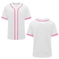 thumbnail image 2 of Uootdi Summer Tops for Women V Neck Contrast Trim Button Front Short Sleeve Relaxed Fit Shirts Baseball Sport Breathable Workout Tees Women, 2 of 8