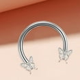 thumbnail image 3 of Butterfly Girls Eyebrow Lip Retainer Earring Hoop Lip Body Eyebrow Lip Nose White, 3 of 7
