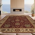 thumbnail image 2 of Design&I 8'x10' Ultra Soft Area Rug, Beige Burgundy Elegance with Timeless Floral Motifs Intricate Garden Design Ornate Fluffy Washable Non Shedding for Bedroom Living Room Under Sectional, 2 of 3